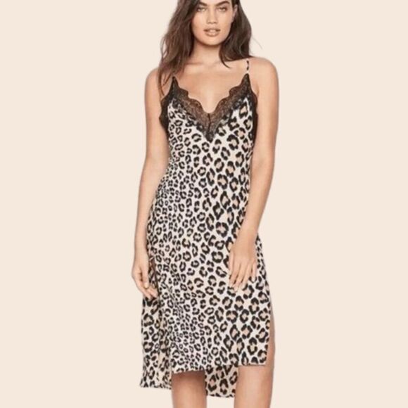 Victoria's Secret Dresses & Skirts - Victoria's Secret Leopard Print Lace Slip Dress Chemise Size XS